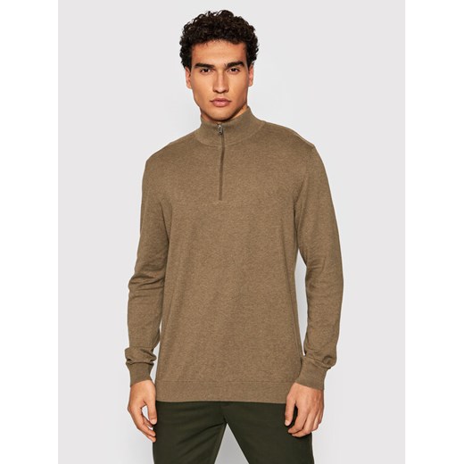 Selected Homme Sweter Berg 16074687 Brązowy Regular Fit ze sklepu MODIVO w kategorii Swetry męskie - zdjęcie 182714801