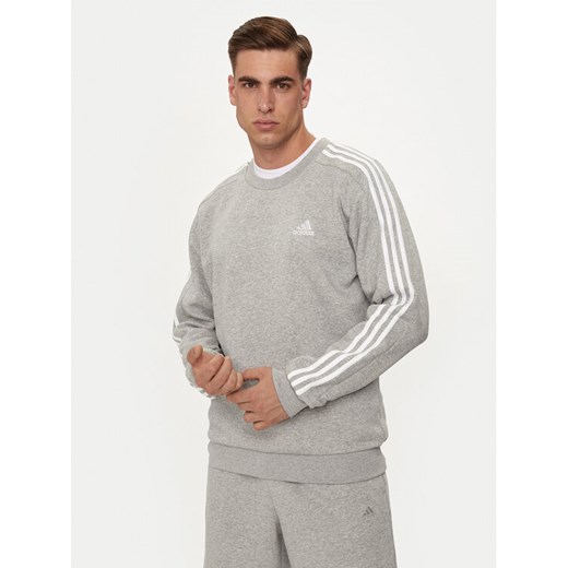 adidas Bluza Essentials IJ6470 Szary Regular Fit ze sklepu MODIVO w kategorii Bluzy męskie - zdjęcie 182714833