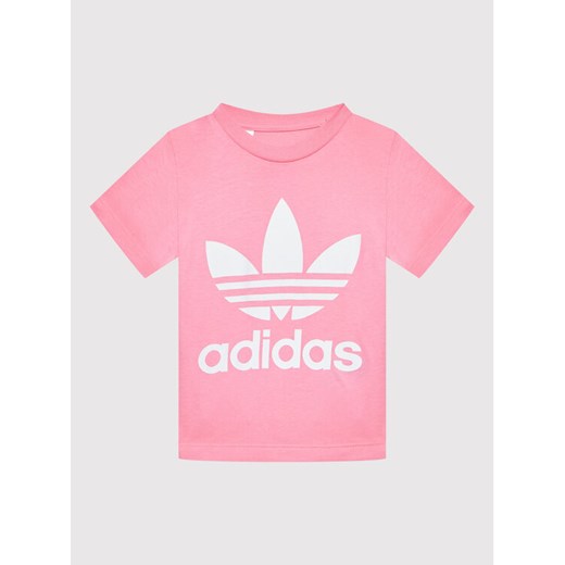 adidas T-Shirt Trefoil HK7502 Różowy Regular Fit ze sklepu MODIVO w kategorii Koszulki niemowlęce - zdjęcie 182715004