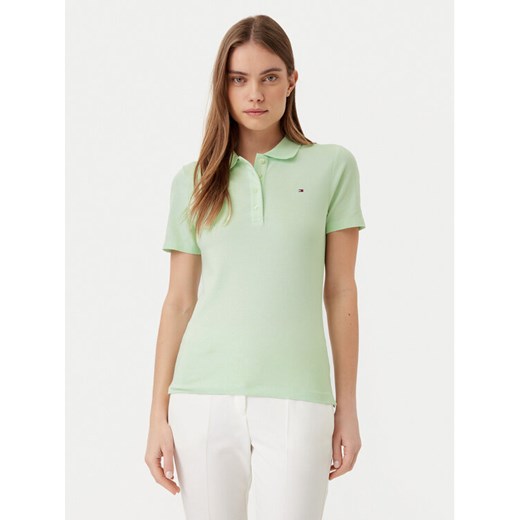 Tommy Hilfiger Polo 1985 WW0WW43225 Zielony Slim Fit ze sklepu MODIVO w kategorii Bluzki damskie - zdjęcie 182715024