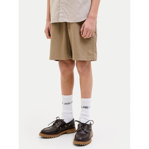 Jack&Jones Junior Szorty materiałowe Tony 12268938 Brązowy Relaxed Fit ze sklepu MODIVO w kategorii Spodenki chłopięce - zdjęcie 182715062