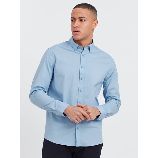 Solid Koszula 21103247 Niebieski Regular Fit ze sklepu MODIVO w kategorii Koszule męskie - zdjęcie 182715170