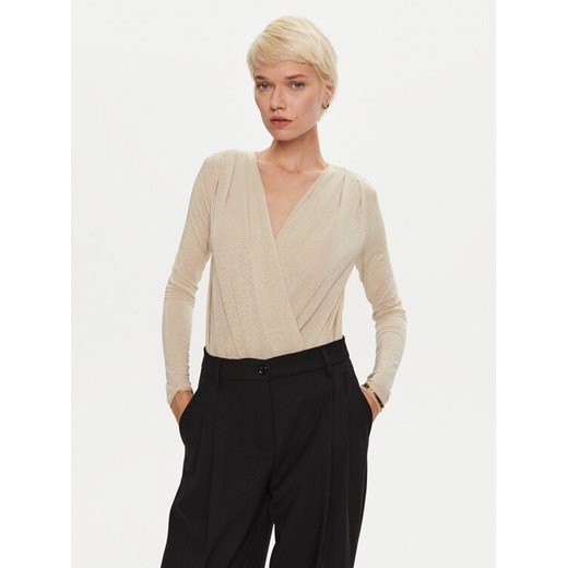 PINKO Body Calogero 104464 A29I Beżowy Regular Fit ze sklepu MODIVO w kategorii Bluzki damskie - zdjęcie 182715211