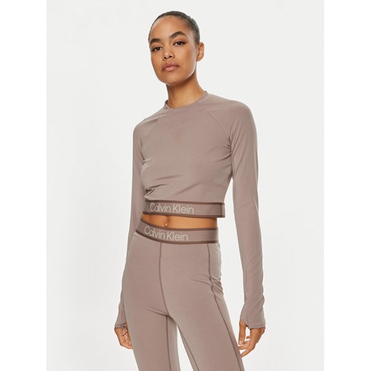 Calvin Klein Performance Koszulka techniczna 00GWF4K204 Beżowy Slim Fit ze sklepu MODIVO w kategorii Bluzki damskie - zdjęcie 182715261