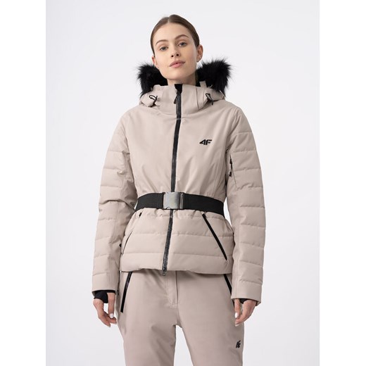 4F Kurtka narciarska 4FAW23TTJAF337 Beżowy Slim Fit ze sklepu MODIVO w kategorii Kurtki damskie - zdjęcie 182715281