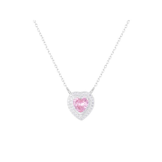 ICED STUFF Naszyjnik Love Heart Pink Białe złoto ze sklepu MODIVO w kategorii Naszyjniki - zdjęcie 182715324