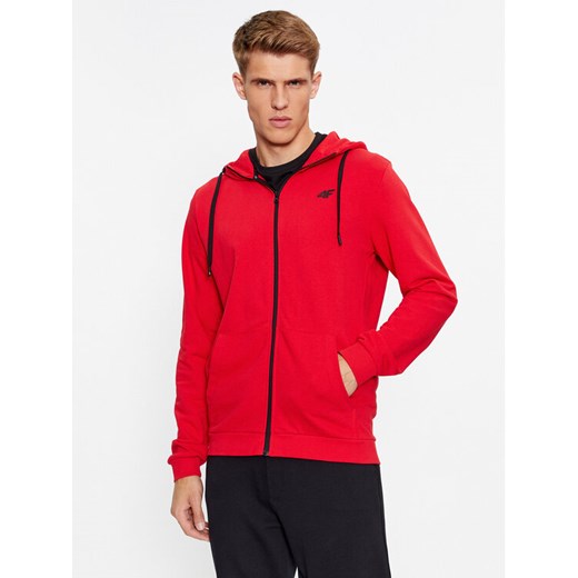 4F Bluza 4FAW23TSWSM695 Czerwony Regular Fit ze sklepu MODIVO w kategorii Bluzy męskie - zdjęcie 182715420