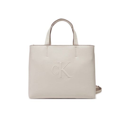 Calvin Klein Jeans Torebka Sculpted Mini Ew Tote LV04K3111G Écru ze sklepu MODIVO w kategorii Torebki damskie - zdjęcie 182715520