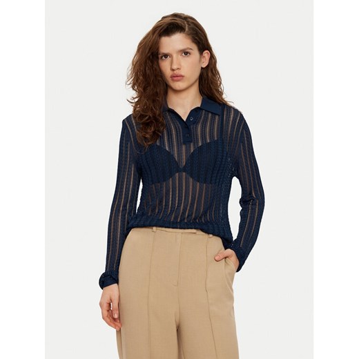 Tommy Hilfiger Sweter WW0WW44454 Granatowy Slim Fit ze sklepu MODIVO w kategorii Swetry damskie - zdjęcie 182715541