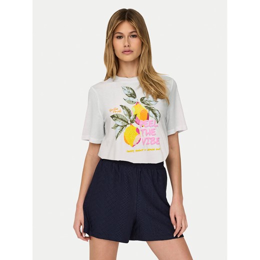 ONLY T-Shirt Bilins 15320615 Biały Regular Fit ze sklepu MODIVO w kategorii Bluzki damskie - zdjęcie 182715571
