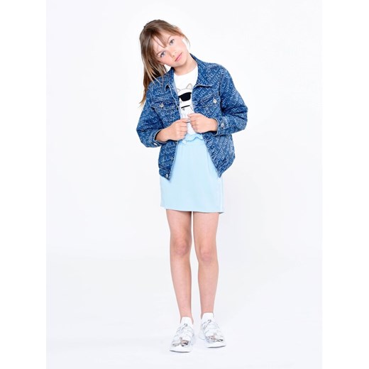 Karl Lagerfeld Kids Kurtka jeansowa Z26101 S Granatowy Regular Fit ze sklepu MODIVO w kategorii Kurtki dziewczęce - zdjęcie 182715652