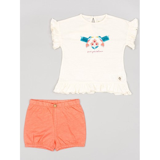 Zippy Komplet t-shirt i spodenki ZBGAP0602 23009 Beżowy Regular Fit ze sklepu MODIVO w kategorii Komplety niemowlęce - zdjęcie 182715690
