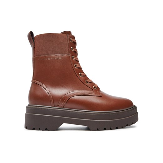 Tommy Hilfiger Trapery FW0FW08440 Brązowy ze sklepu MODIVO w kategorii Botki - zdjęcie 182715691