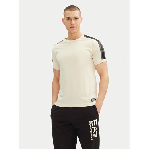 EA7 Emporio Armani T-Shirt 7M000138 AF10375 U1079 Écru Regular Fit ze sklepu MODIVO w kategorii T-shirty męskie - zdjęcie 182715722