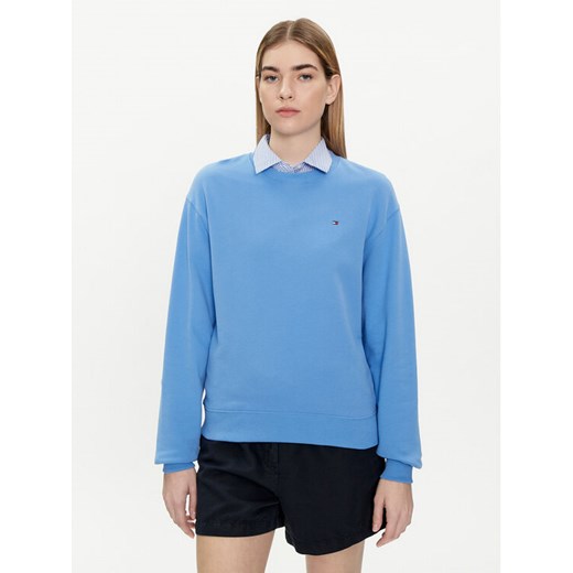 Tommy Hilfiger Bluza Flag WW0WW41246 Niebieski Regular Fit ze sklepu MODIVO w kategorii Bluzy damskie - zdjęcie 182715850