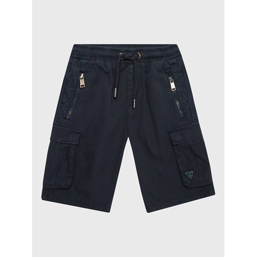 Guess Szorty materiałowe L2RD01 D3XN0 Granatowy Regular Fit ze sklepu MODIVO w kategorii Spodenki chłopięce - zdjęcie 182715892
