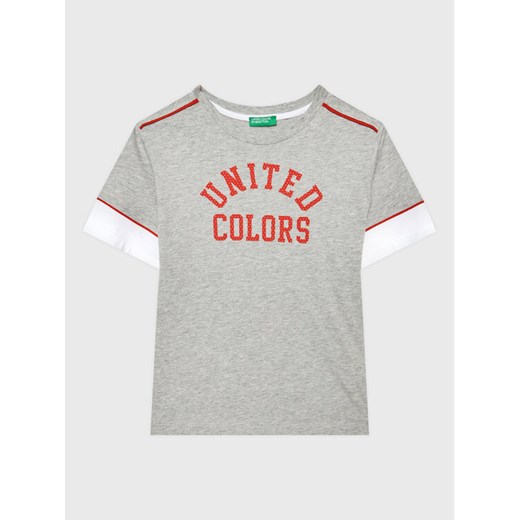 United Colors Of Benetton T-Shirt 3096C10A9 Szary Regular Fit ze sklepu MODIVO w kategorii T-shirty chłopięce - zdjęcie 182715962