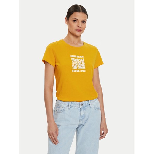 Mustang T-Shirt Loa 1015162 Żółty Slim Fit ze sklepu MODIVO w kategorii Bluzki damskie - zdjęcie 182715994
