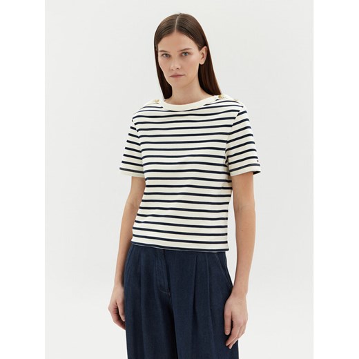 Tommy Hilfiger Bluzka WW0WW42907 Écru Regular Fit ze sklepu MODIVO w kategorii Bluzki damskie - zdjęcie 182716013