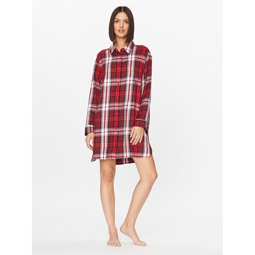 Tommy Hilfiger Koszula nocna UW0UW04874 Czerwony Relaxed Fit ze sklepu MODIVO w kategorii Koszule nocne - zdjęcie 182716061