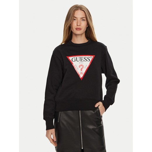 Guess Bluza W2YQ16 KBA11 Czarny Regular Fit ze sklepu MODIVO w kategorii Bluzy damskie - zdjęcie 182716133