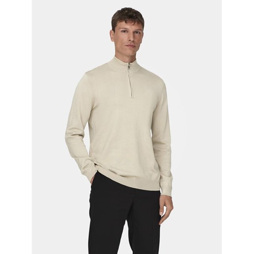 Only & Sons Sweter Wyler 22021264 Beżowy Regular Fit ze sklepu MODIVO w kategorii Swetry męskie - zdjęcie 182716141