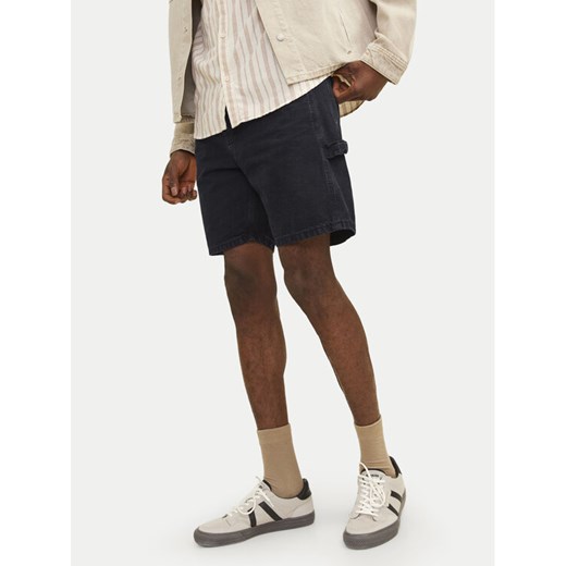 Jack&Jones Szorty jeansowe Jjitony 12252814 Czarny Loose Fit ze sklepu MODIVO w kategorii Spodenki męskie - zdjęcie 182716170