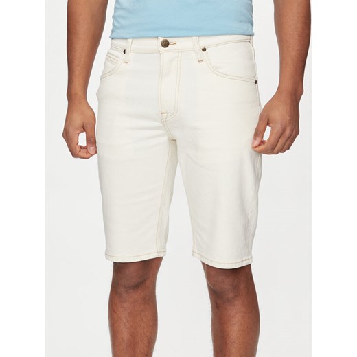 Lee Szorty jeansowe 5 Pocket 112349236 Écru Regular Fit ze sklepu MODIVO w kategorii Spodenki męskie - zdjęcie 182716213