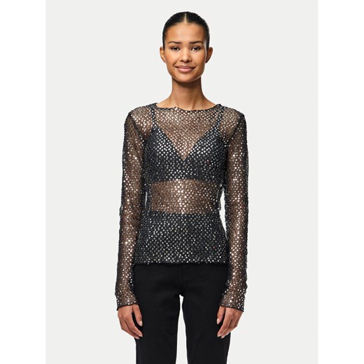Pieces Bluzka Rissi 17153282 Srebrny Regular Fit ze sklepu MODIVO w kategorii Bluzki damskie - zdjęcie 182716442