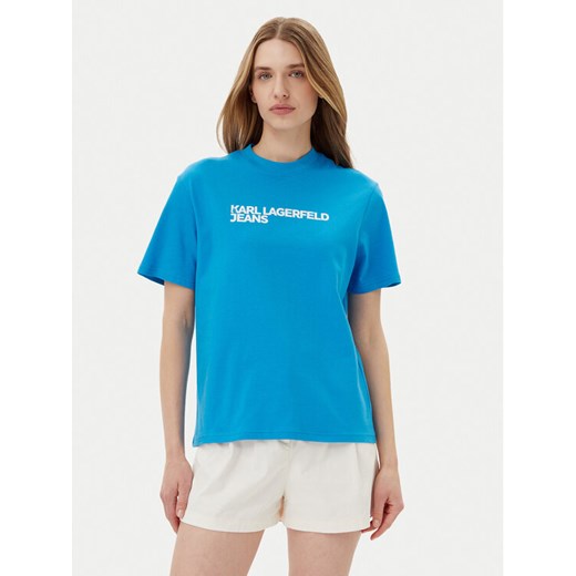 KARL LAGERFELD T-Shirt A1W17005 Niebieski Relaxed Fit ze sklepu MODIVO w kategorii Bluzki damskie - zdjęcie 182716481