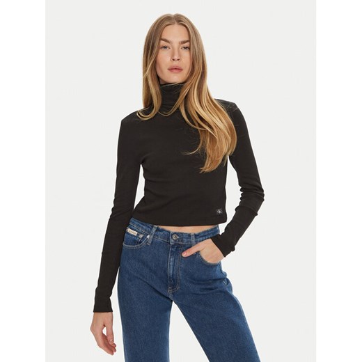 Calvin Klein Jeans Golf J20J224196 Czarny Regular Fit ze sklepu MODIVO w kategorii Bluzki damskie - zdjęcie 182716510