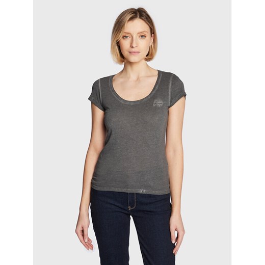 Guess T-Shirt Script Logo W2GI52 K9SN1 Szary Regular Fit ze sklepu MODIVO w kategorii Bluzki damskie - zdjęcie 182716622