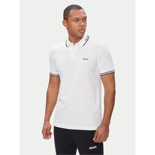 Boss Polo Paul 50506193 Biały Slim Fit ze sklepu MODIVO w kategorii T-shirty męskie - zdjęcie 182716692