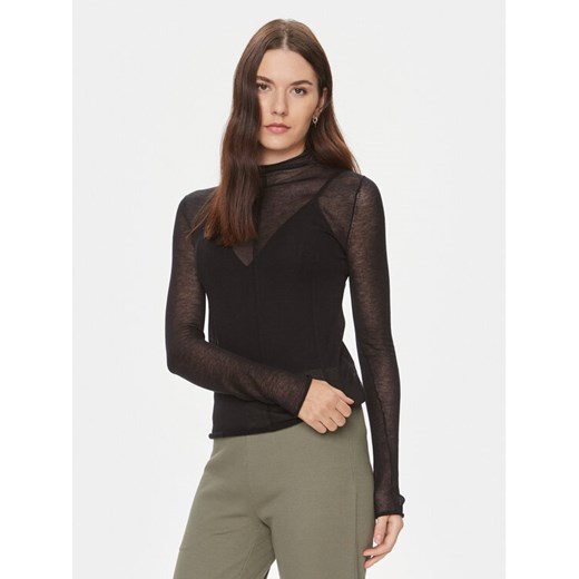 Calvin Klein Jeans Bluzka Sheer J20J222925 Czarny Regular Fit ze sklepu MODIVO w kategorii Bluzki damskie - zdjęcie 182716713