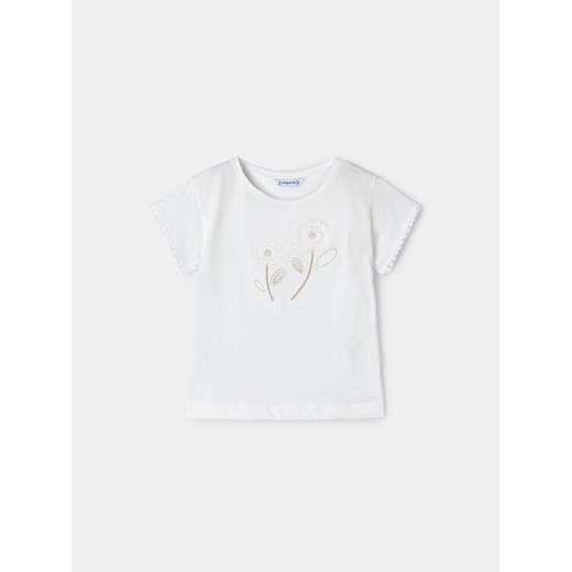 Mayoral T-Shirt 3083 Écru Regular Fit ze sklepu MODIVO w kategorii Bluzki dziewczęce - zdjęcie 182716743