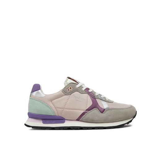 Pepe Jeans Sneakersy Brit Print W PLS40010 Szary ze sklepu MODIVO w kategorii Buty sportowe damskie - zdjęcie 182716950