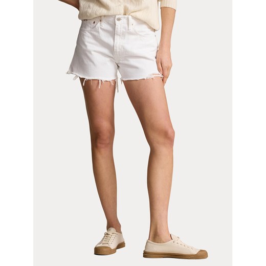 Polo Ralph Lauren Szorty jeansowe 211934947001 Biały Regular Fit ze sklepu MODIVO w kategorii Szorty - zdjęcie 182716973