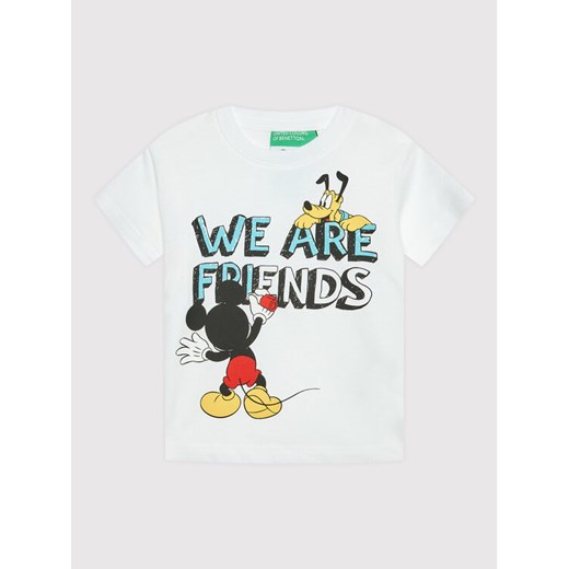 United Colors Of Benetton T-Shirt 3096G103I Biały Regular Fit ze sklepu MODIVO w kategorii Koszulki niemowlęce - zdjęcie 182717001