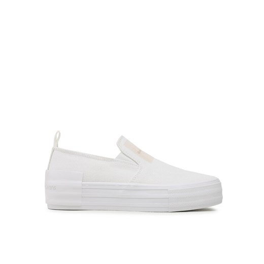 Calvin Klein Jeans Tenisówki Bold Vulc Flatf Slipon Wn YW0YW01040 Biały ze sklepu MODIVO w kategorii Trampki damskie - zdjęcie 182717022