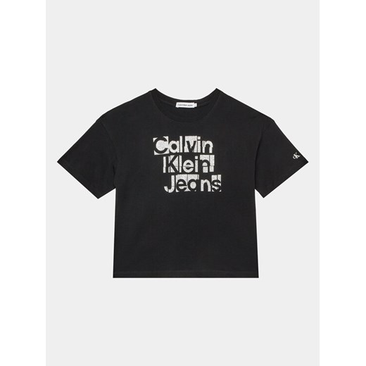 Calvin Klein Jeans T-Shirt Metallic IG0IG02340 Czarny Regular Fit ze sklepu MODIVO w kategorii T-shirty chłopięce - zdjęcie 182717101