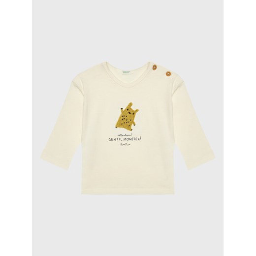 United Colors Of Benetton Bluzka 3ATNA101R Beżowy Regular Fit ze sklepu MODIVO w kategorii T-shirty chłopięce - zdjęcie 182717104