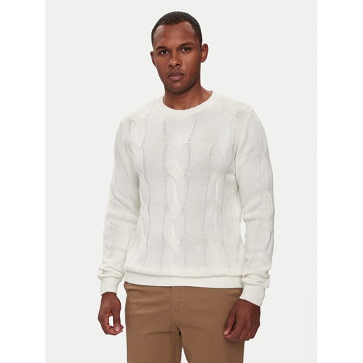 Lindbergh Sweter 30-805015 Biały Relaxed Fit ze sklepu MODIVO w kategorii Swetry męskie - zdjęcie 182717144