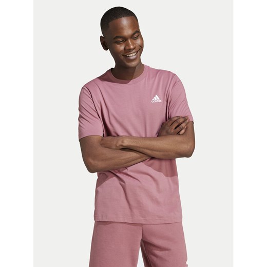 adidas T-Shirt Essentials Small Logo IX0120 Różowy Regular Fit ze sklepu MODIVO w kategorii T-shirty męskie - zdjęcie 182717190