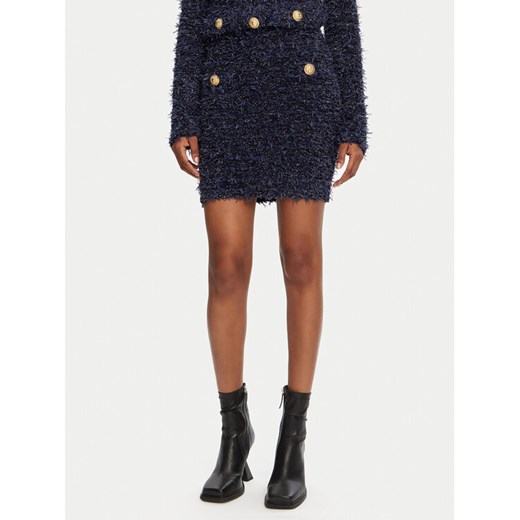 Balmain Spódnica mini DF0LB015KH74 Granatowy Regular Fit ze sklepu MODIVO w kategorii Spódnice - zdjęcie 182717252