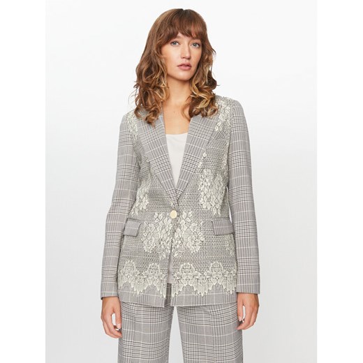 TWINSET Marynarka 232TP2635 Szary Regular Fit ze sklepu MODIVO w kategorii Marynarki damskie - zdjęcie 182717293
