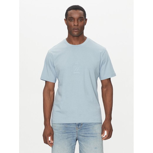 HUGO T-Shirt 50538246 Błękitny Regular Fit ze sklepu MODIVO w kategorii T-shirty męskie - zdjęcie 182717311
