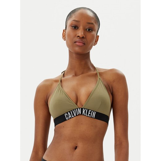 Calvin Klein Swimwear Góra od bikini KW0KW02854 Zielony ze sklepu MODIVO w kategorii Stroje kąpielowe - zdjęcie 182717350
