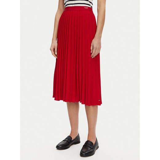 Tommy Hilfiger Spódnica plisowana WW0WW43886 Czerwony Regular Fit ze sklepu MODIVO w kategorii Spódnice - zdjęcie 182717394