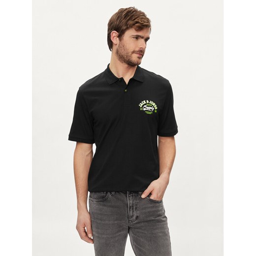 Jack&Jones Polo Logo 12246692 Czarny Standard Fit ze sklepu MODIVO w kategorii T-shirty męskie - zdjęcie 182717404
