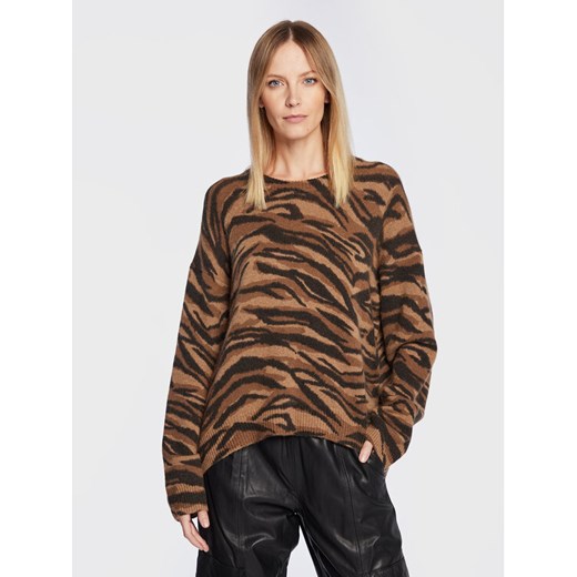 Zadig&Voltaire Sweter Markus KWSW01460 Brązowy Relaxed Fit ze sklepu MODIVO w kategorii Swetry damskie - zdjęcie 182717471